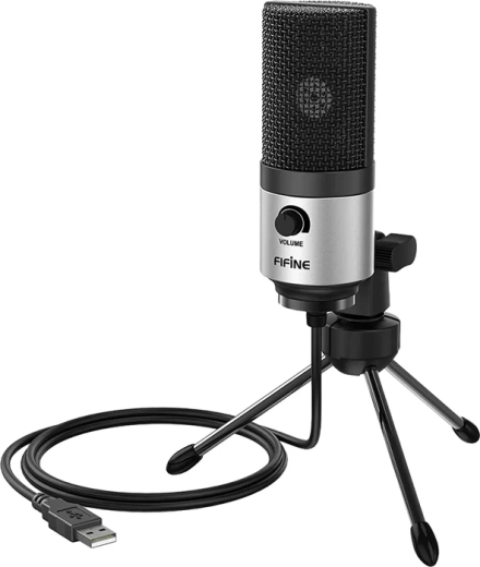 Kondenzátorový USB mikrofón Fifine K669BS strieborný