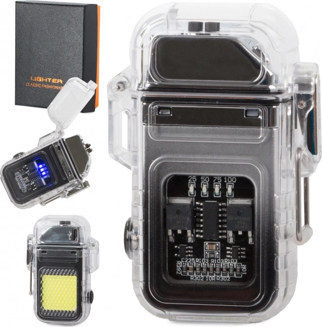 Plazmový zapaľovač s LED svietidlom, USB nabíjateľný, vodoodolný