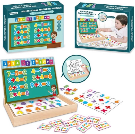 Edukačné magnetické puzzle Číslice – učíme sa počítať v drevenom boxe