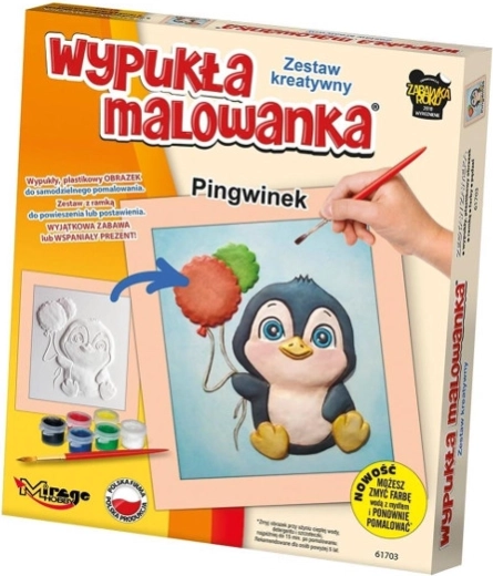 Vystúpené maľovanie – tučniak