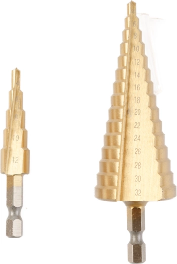 Súprava stupňovitých vrtákov na kov 4–32 mm, 2 kusy