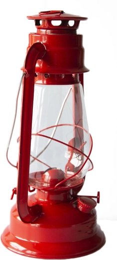 Petrolejová lampa 30 cm červená