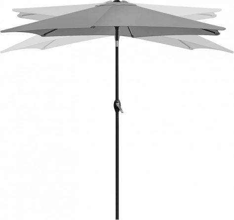 Skladací záhradný balkónový dáždnik 210 cm sivý