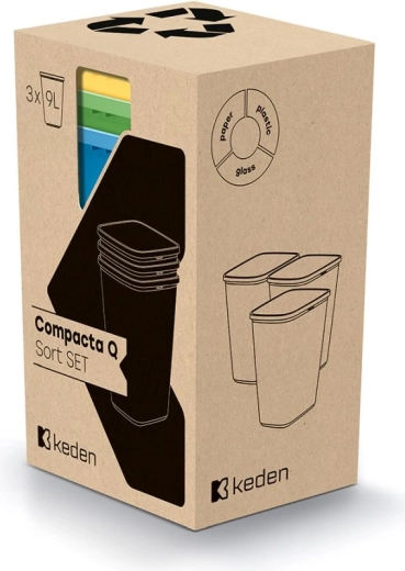 Triediace odpadkové koše Compacta Q Sort set 3×9 l