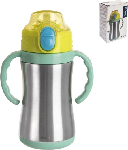 Nerezová termoska so slamkou 330 ml, zelená