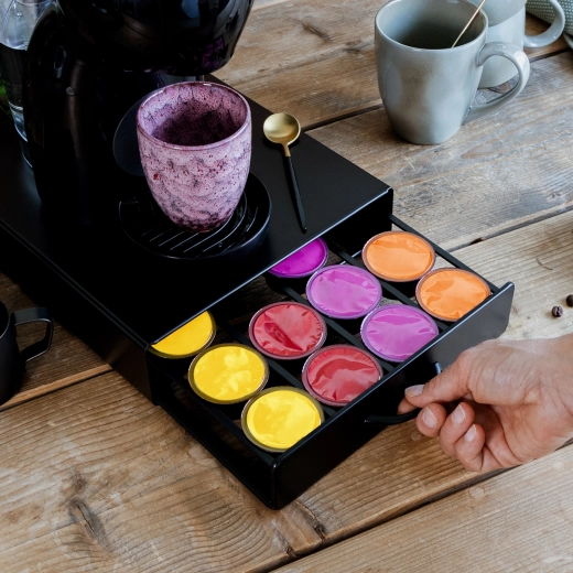 Kovový držiak na 20 kapsúl Dolce Gusto, matne čierny
