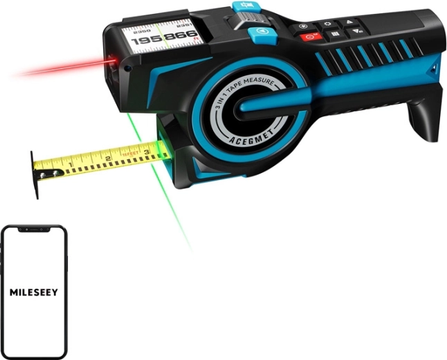 Laserový diaľkomer Mileseey DTX 10 s pásmom a Bluetooth (100 m)