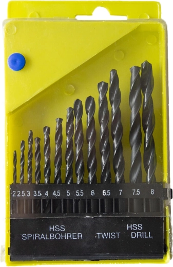 Sada HSS špirálových vrtákov do kovu 2,0–8,0 mm, 13 dielov