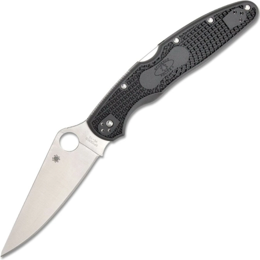 Spyderco Police 4 Lightweight vreckový nôž 11,3 cm, satén, čierny, FRN