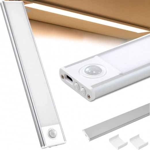 LED svetlo pod skrinku 30 cm s USB nabíjaním a pohybovým senzorom