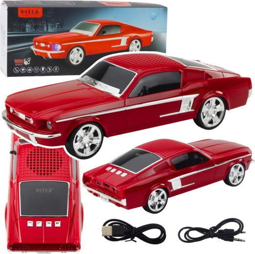 Bezdrôtový reproduktor WSTER v tvare auta s LED svetlami