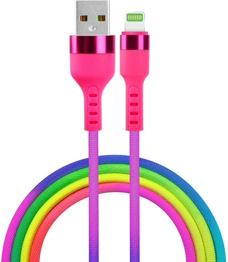 Setty USB–Lightning kábel 1,2 m 2,1 A dúhový