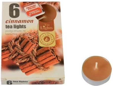 Vonné čajové sviečky škorica, 6 ks