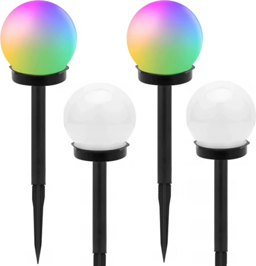 Solárne záhradné RGB gule 4x, 10 cm