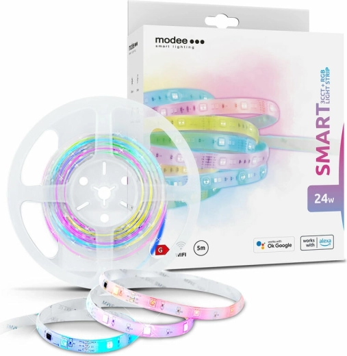 Inteligentný LED pás Tuya Wi‑Fi, RGB, 3,4 W/m, 5 m – Modee Lighting