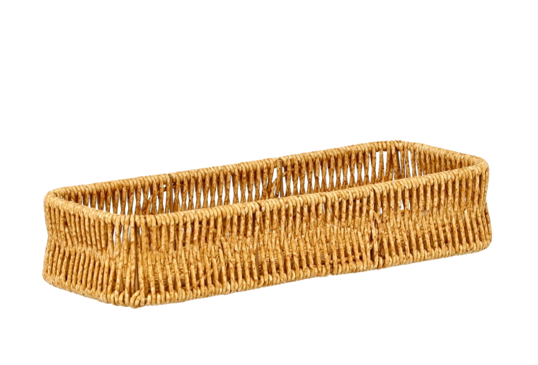 Obdĺžnikový rustikálny košík na pečivo 28,5 × 11 × 5,5 cm