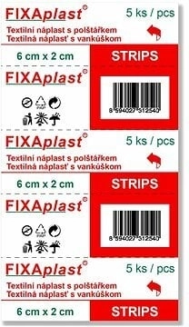 Fixaplast Strip textilná náplasť 6 × 2 cm, 5 ks