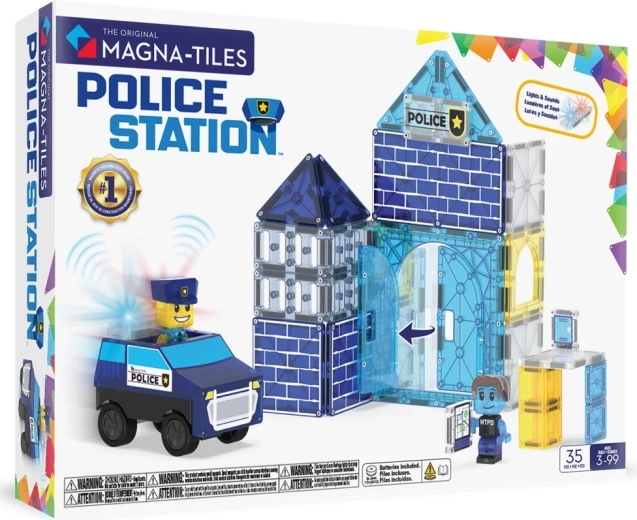 Magna-Tiles magnetická stavebnica policajná stanica (35 dielikov)