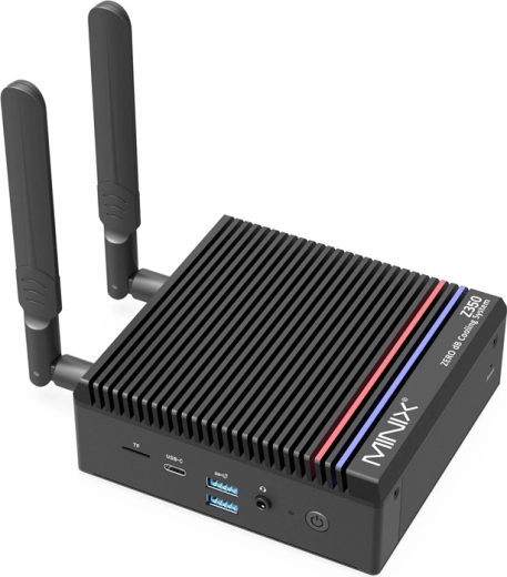 Mini PC MINIX Z350 bez ventilátora, Intel Core i3‑N350, 16 GB RAM, 512GB NVMe SSD, 4K HDMI, Wi‑Fi 6