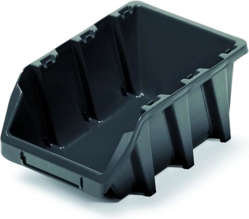 Plastový úložný box BINEER LONG 198 × 118 × 84 mm – čierny, stohovateľný