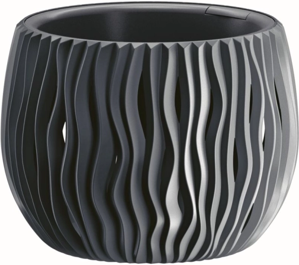Kvetináč Sandy Bowl s vložkou 18 cm antracit