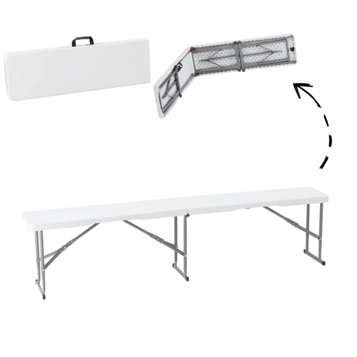 Skladacia turistická a cateringová lavica 180 × 28 × 43,5 cm