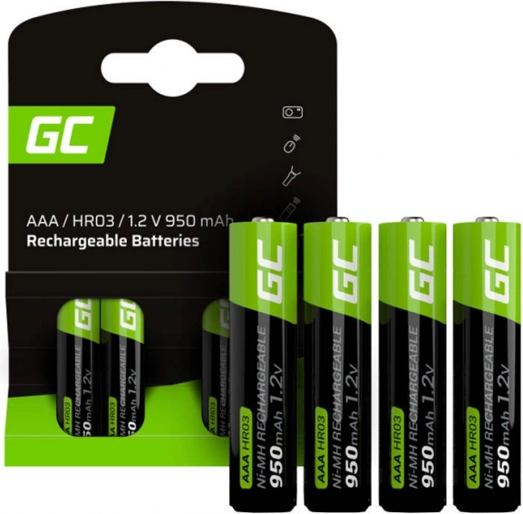 Nabíjacie batérie AAA GREEN CELL 950 mAh (4 ks)
