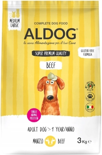 Aldog hovädzie granule pre dospelé psy stredných a veľkých plemien 3 kg