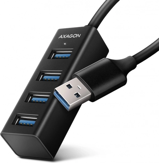 Axagon HUE-M1A mini kovový USB hub 4-portový USB 3.2 Gen 1 s káblom 20 cm