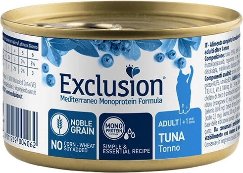 Exclusion Adult Cat konzerva pre mačky s tuniakom 85 g