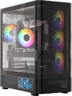 Počítačová skriňa MODECOM Volcano AQ400 ARGB Midi Tower čierna