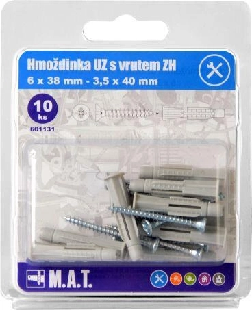 Uzlovacia hmoždinka s lemom 6 mm so skrutkou (sada 10 ks)