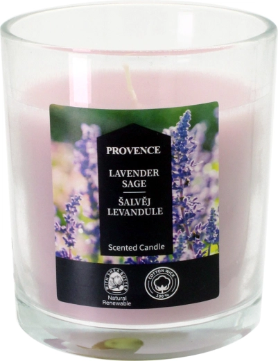 Vonná sviečka v skle šalvia a levanduľa 7 × 8 cm
