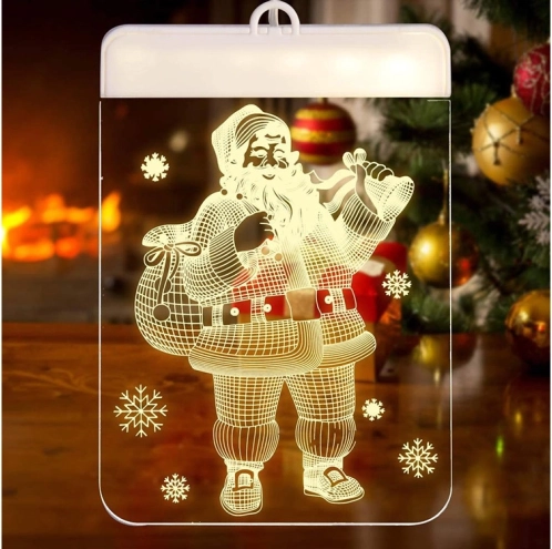 Vianočná 3D sklenená dekorácia do okna