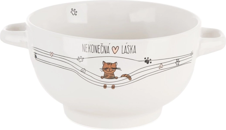 Keramická miska Nekonečná láska s motívom mačky 14 cm