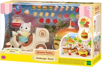 Sylvanian Families mobilná reštaurácia hamburger s figúrkou Latte Cat