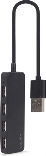 USB hub 2.0 so 4 portmi, čierny