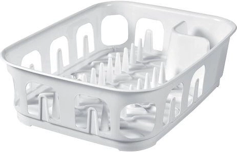 Obdĺžnikový odkvapkávač na riad 39 × 29 × 10 cm, biely plast