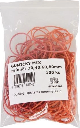 Gumičky mix 20–80 mm, balenie 100 ks