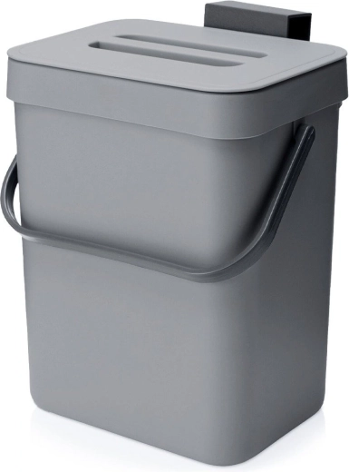 Závesný odpadkový kôš sivý 3 l