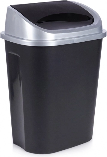 Plastový odpadkový kôš so sklopným vekom 25 l, čierny