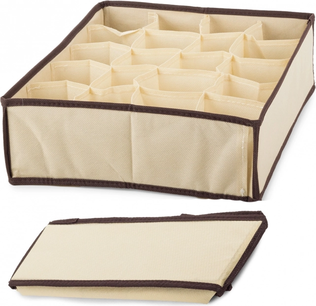 Organizér na spodnú bielizeň a ponožky béžový s 20 priehradkami