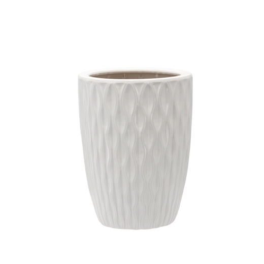 Keramický obal na kvetináč biely lesk 24,5 × 24,5 × 33 cm