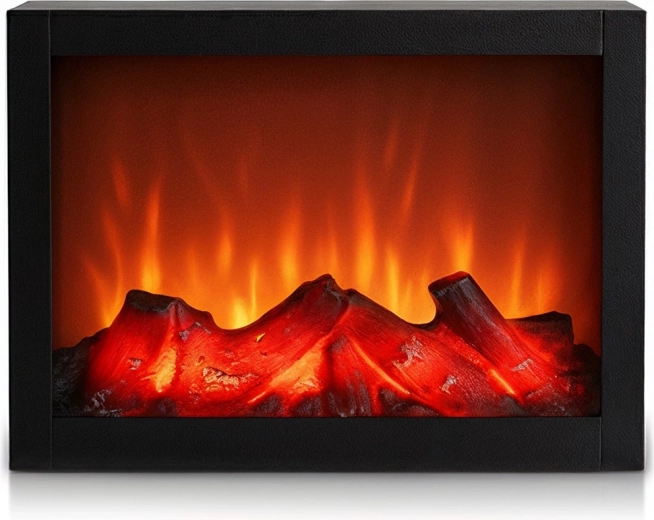 Elektrický LED krb čierny 29 × 23 cm