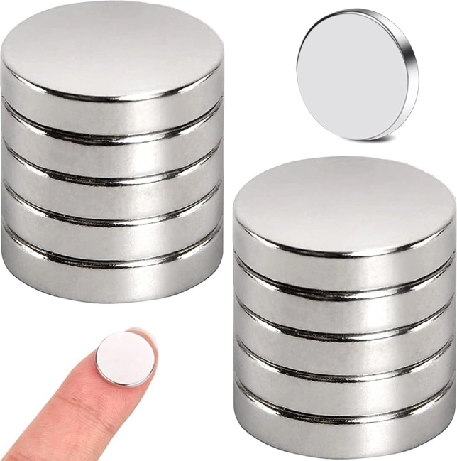 Neodýmové magnety 10 × 2 mm – sada 10 ks