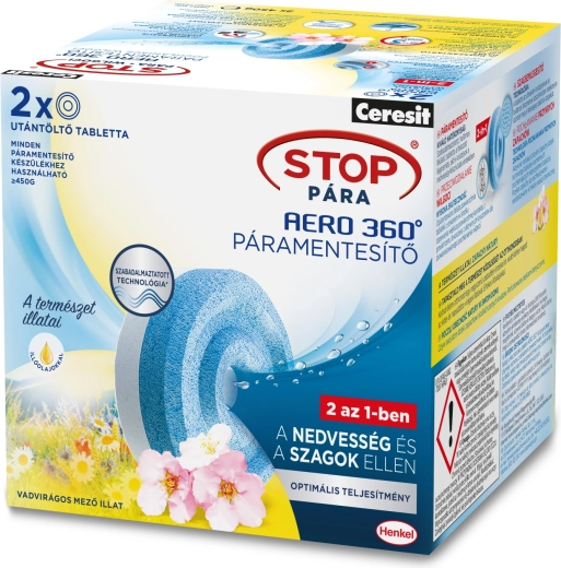 Náhradné tablety Ceresit Stop vlhkosti Aero 360° Kvetinová lúka 2 × 450 g