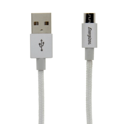 Energizer nabíjací a synchronizačný kábel microUSB 1,2 m biely