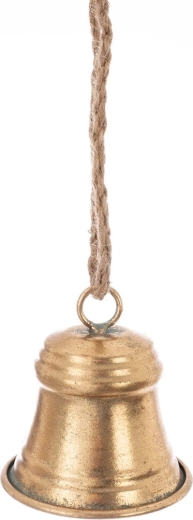 Závesný kovový zvonček v zlatej farbe 8 cm