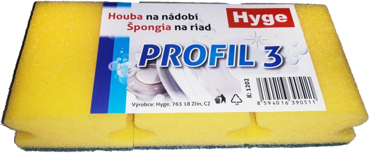 Tvarovaná hubka na riad mix farieb 3 ks