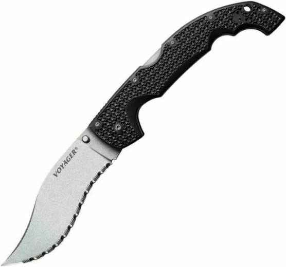 Skladací nôž Cold Steel Extra Large Voyager Vaquero Serrated, čierny